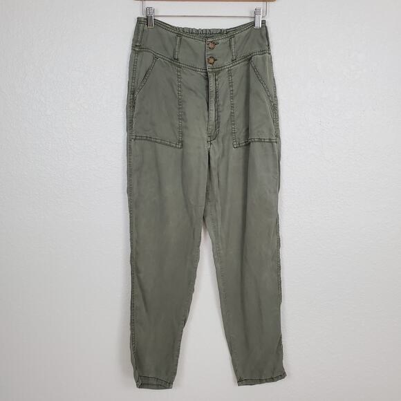Abercrombie Fitch Pants Womens Small Cargo Lyocell Jogger Utility Military Y2K - Picture 1 of 12